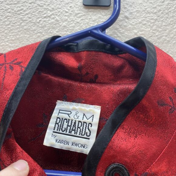R&M Richards Karen Kwong Vintage Kimono Jacket Duster Frog Oriental Asian SZ 12 - Picture 2 of 7